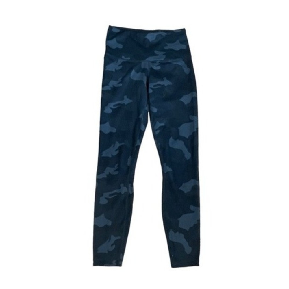 Yogalicious Camo Print 7/8 Mid-Rise Leggingsâ Black Gray Stretch Knit Yoga XS